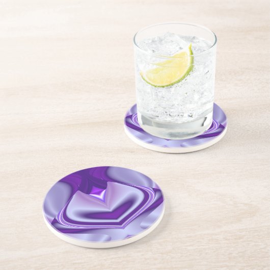 Lila Blume Regenbogen Träume Getränkeuntersetzer (Seite)