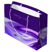 Lila Blume Regenbogen Träume Große Geschenktüte (Rückseite Schrägansicht)