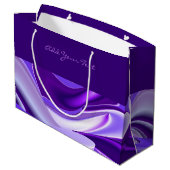 Lila Blume Regenbogen Träume Große Geschenktüte (Rückseite Schrägansicht)