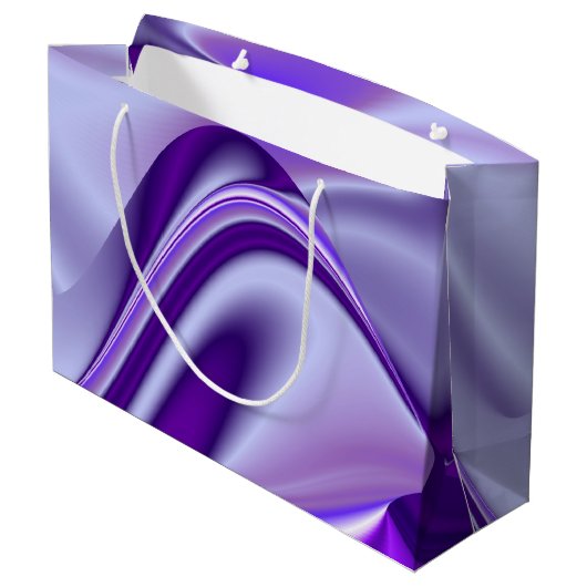 Lila Blume Regenbogen Träume Große Geschenktüte (Rückseite Schrägansicht)