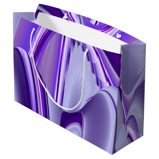 Lila Blume Regenbogen Träume Große Geschenktüte (Rückseite Schrägansicht)