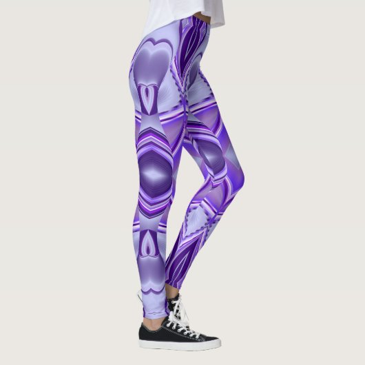 Lila Blume Regenbogen Träume Leggings (Rechts)
