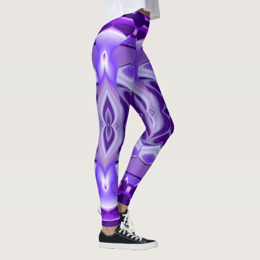 Lila Blume Regenbogen Träume Leggings (Rechts)
