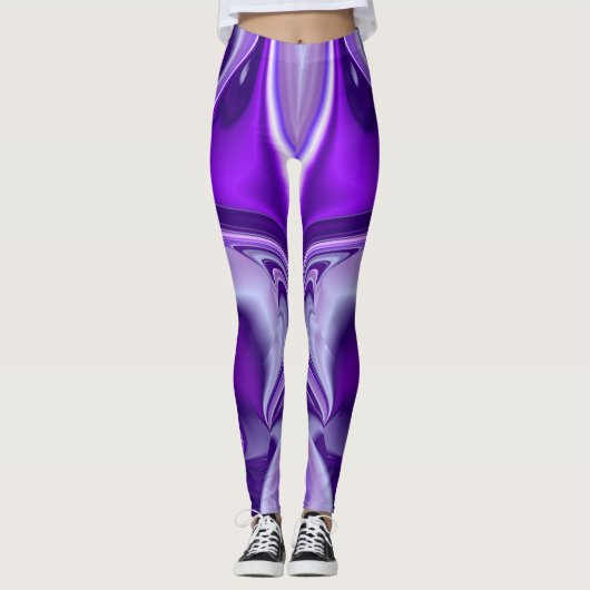 Lila Blume Regenbogen Träume Leggings (Vorderseite)
