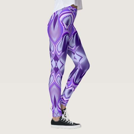 Lila Blume Regenbogen Träume Leggings (Rechts)