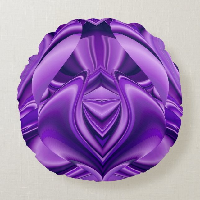 Lila Blume Regenbogen Träume Rundes Kissen (Vorderseite)