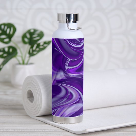 Lila Blume Regenbogen Träume Trinkflasche (Yoga)