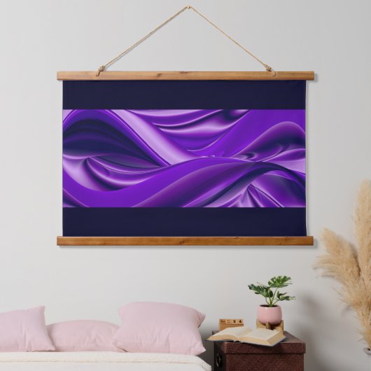 Lila Blume Regenbogen Träume Wandteppich Mit Holzrahmen (Schlafzimmer)