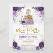 Lila Blume Reisen Brautparty Miss an Frau. Einladung (Vorderseite)