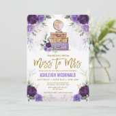 Lila Blume Reisen Brautparty Miss an Frau. Einladung (Stehend Vorderseite)