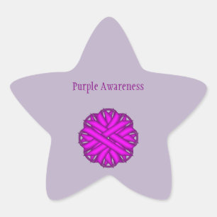 Lila Blume Ribbon von Kenneth Yoncich Stern-Aufkleber