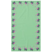 Lila Blume Rosa Schmetterling Doodle Border Green Tischdecke (Vorderseite)