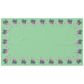 Lila Blume Rosa Schmetterling Doodle Border Green Tischdecke (Vorderseite (Horizontal))