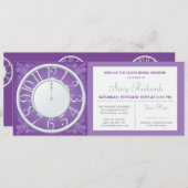 Lila Blume rund um die Uhr Dusche einladen Einladung (Vorne/Hinten)