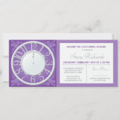 Lila Blume rund um die Uhr Dusche einladen Einladung (Vorderseite)