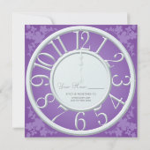 Lila Blume rund um die Uhr Dusche einladen Einladung (Rückseite)