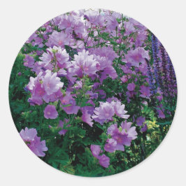 Lila Blume Runder Aufkleber