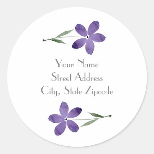 Lila Blume Runder Aufkleber (Vorderseite)