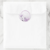 lila Blume Runder Aufkleber (Tasche)