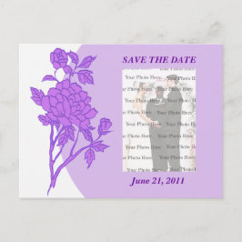 Lila Blume Save the Date Postkarte