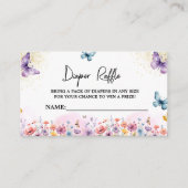 Lila Blume Schmetterling Kinderdusche Windeln Wind Begleitkarte (Vorderseite)