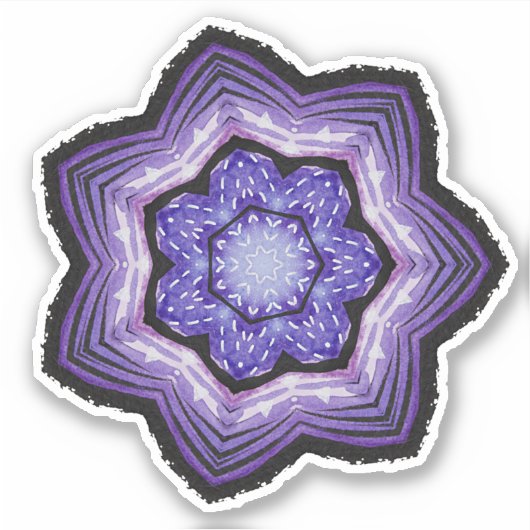 Lila Blume Schöne Abstrakte Kunst Aufkleber (Vorderseite)