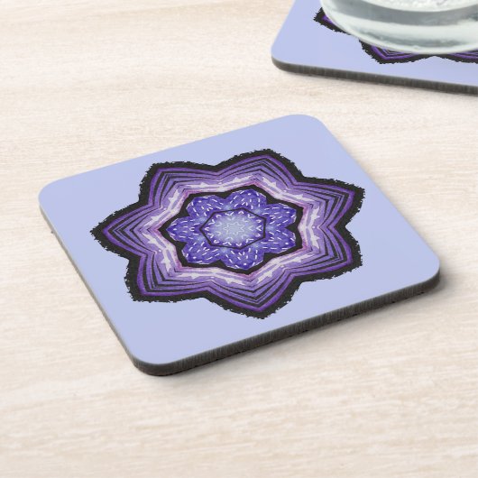 Lila Blume Schöne Abstrakte Kunst Getränkeuntersetzer (Linke Seite)