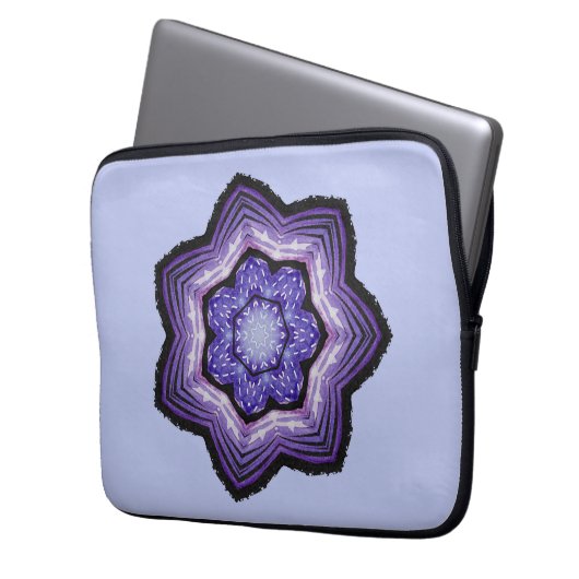 Lila Blume Schöne Abstrakte Kunst Laptopschutzhülle (Vorderseite Links)