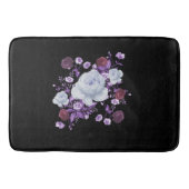 LILA-BLUME, SCHWARZER HINTERGRUND BADEMATTE (Vorderseite)