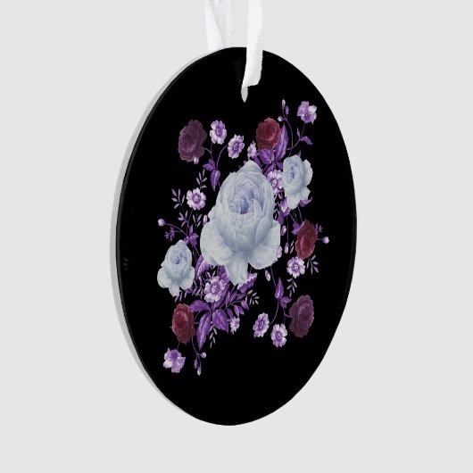 LILA-BLUME, SCHWARZER HINTERGRUND ORNAMENT (Vorderseite)