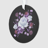 LILA-BLUME, SCHWARZER HINTERGRUND ORNAMENT (Vorderseite)