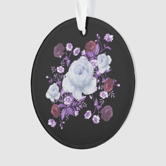 LILA-BLUME, SCHWARZER HINTERGRUND ORNAMENT (Vorderseite)