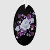 LILA-BLUME, SCHWARZER HINTERGRUND ORNAMENT (Vorderseite)