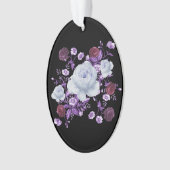 LILA-BLUME, SCHWARZER HINTERGRUND ORNAMENT (Vorderseite)