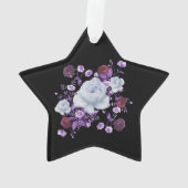 LILA-BLUME, SCHWARZER HINTERGRUND ORNAMENT (Rückseite)