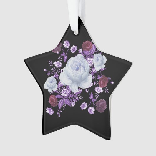 LILA-BLUME, SCHWARZER HINTERGRUND ORNAMENT (Vorderseite)