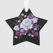 LILA-BLUME, SCHWARZER HINTERGRUND ORNAMENT (Vorderseite)