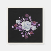 LILA-BLUME, SCHWARZER HINTERGRUND SERVIETTE (Vorderseite)