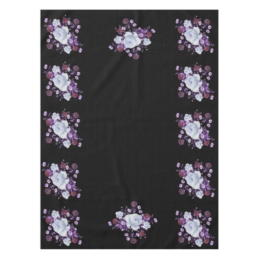 LILA-BLUME, SCHWARZER HINTERGRUND TISCHDECKE (Vorderseite)