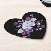 LILA-BLUME, SCHWARZER HINTERGRUND UNTERSETZER (angewinkelt)