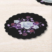 LILA-BLUME, SCHWARZER HINTERGRUND UNTERSETZER (angewinkelt)