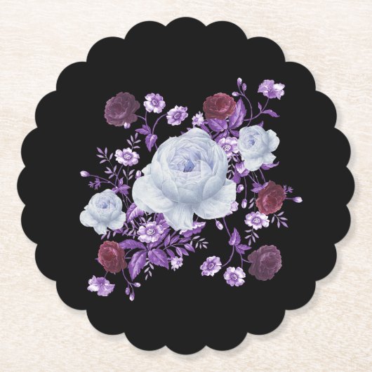 LILA-BLUME, SCHWARZER HINTERGRUND UNTERSETZER (Vorderseite)