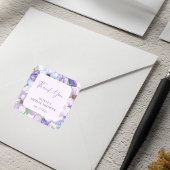 Lila Blume Script Brautparty Vielen Dank Quadratischer Aufkleber