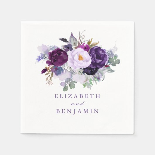 Lila Blume Serviette (Vorderseite)