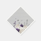 lila Blume Serviette (Ecke)