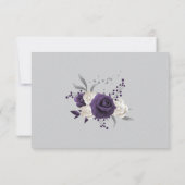 Lila Blume silbergrau Dankeskarte (Rückseite)