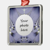 Lila Blume Silbernes Ornament (Links)