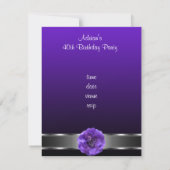 Lila Blume Silver Fabulous 40. Einladung (Rückseite)