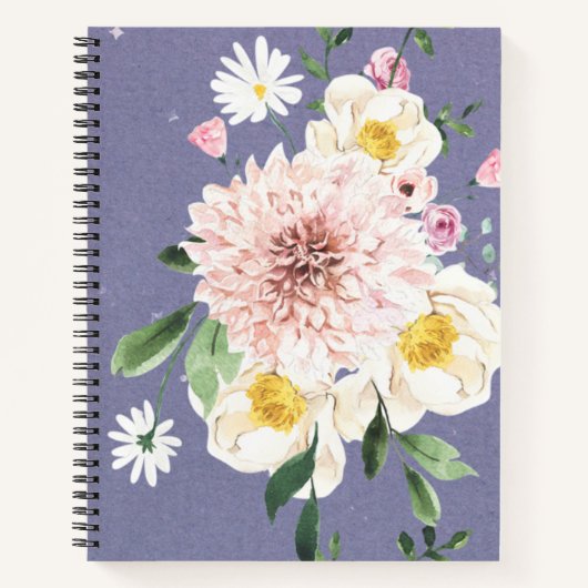 Lila Blume-Spiral-Notebook Notizblock (Vorderseite)