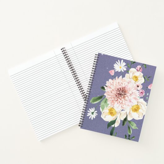Lila Blume-Spiral-Notebook Notizblock (Innenseite)